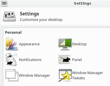 XFCE Settings